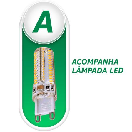 Imagem de Arandela 1 facho preta + lâmpada led g9 3000k branco quente st653