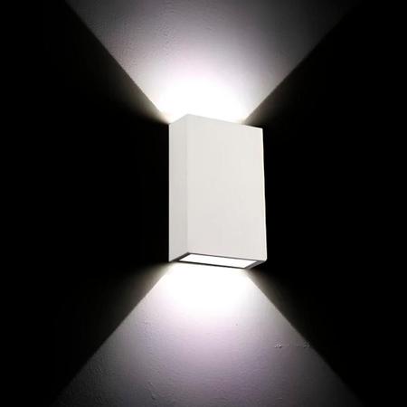 Imagem de Arandela de Parede Facho Duplo LED 6W Externa e Interna 3000K Luz Quente Bivolt Branca
