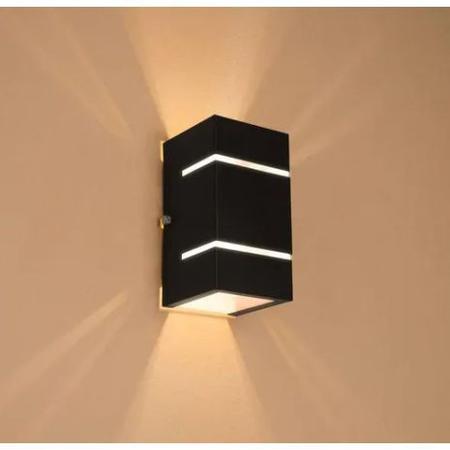 Imagem de Arandela Externa  Iluminação para Muro com Dois Focos e Friso cor PRETA