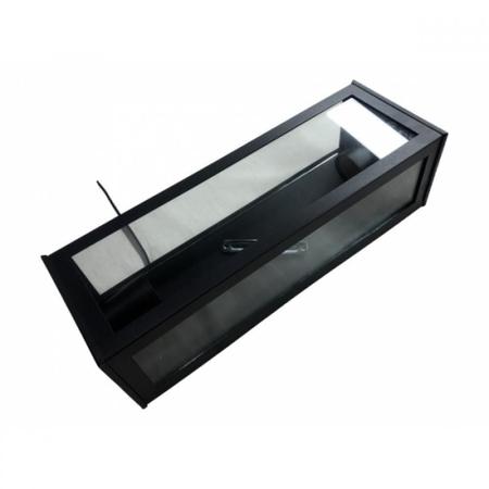 Imagem de Arandela Grande Vidro Transparente 2Lampada E27 Preta Ideal