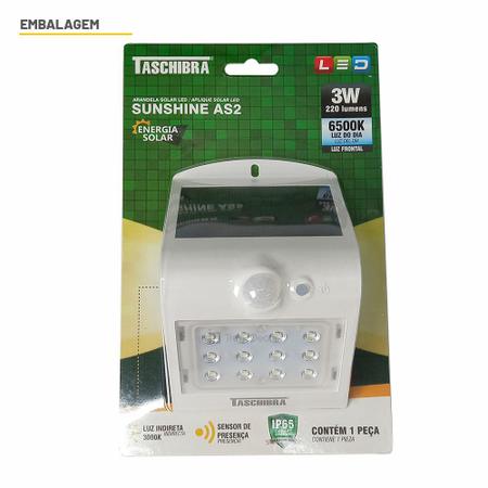 Imagem de Arandela Luminária de Parede Taschibra Solar Sunshine AS2 2W IP44