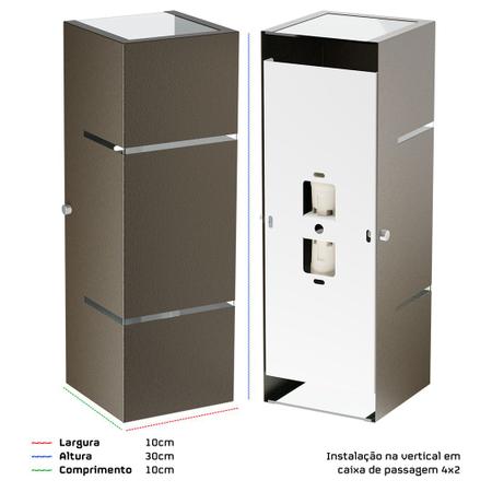 Arandela Retangular 30Cm 2 Frisos 2 Focos E27 Bivolt Externa Mf116 - Mega  Forte - MEGA FORTE ILUMINAÇÃO - Luminária de Parede / Arandela - Magazine  Luiza