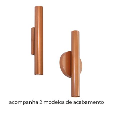 Imagem de Arandela Tubo Cilindro 30cm 2 Fachos Cobre P/ 2 MR11 ST2773