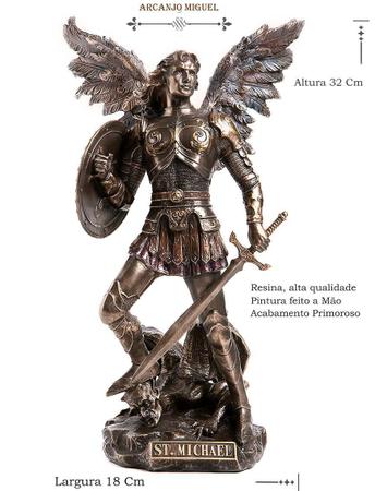 Imagem de Arcanjo Miguel 32 Cm Veronese Collection Resina Bronze