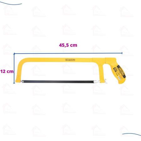 Imagem de Arco De Serra Manual Em Aço Cortar Ferro Metal Pvc - Amarelo