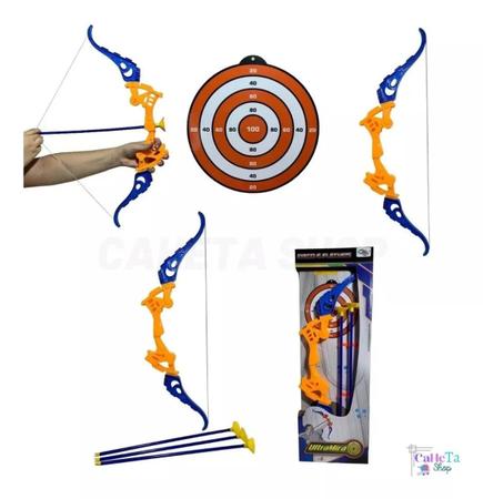 Arco Flecha Brinquedo Infantil Tiro Alvo C/ 3 Flechas - Wellkids Imagem de Arco Flecha Brinquedo Infantil Tiro Alvo C/ 3 Flechas