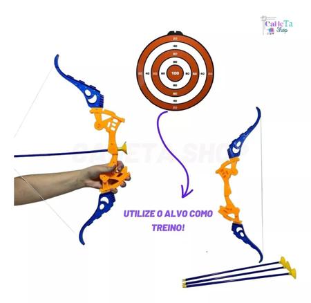 Arco Flecha Brinquedo Infantil Tiro Alvo C/ 3 Flechas - Wellkids Imagem de Arco Flecha Brinquedo Infantil Tiro Alvo C/ 3 Flechas
