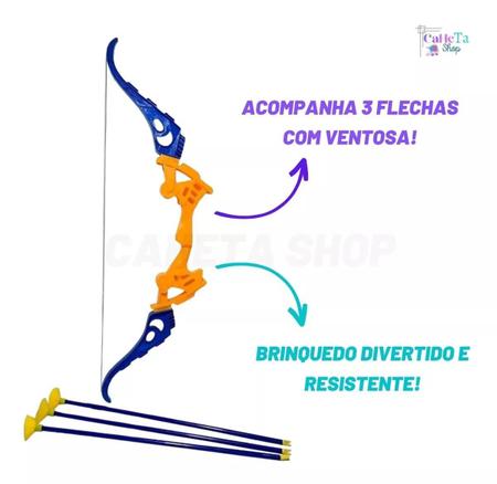 Arco Flecha Brinquedo Infantil Tiro Alvo C/ 3 Flechas - Wellkids Imagem de Arco Flecha Brinquedo Infantil Tiro Alvo C/ 3 Flechas