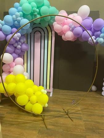 Imagem de Arco Painel De Festa P/ Balões Bexigas Dourado Desmontável 180cm