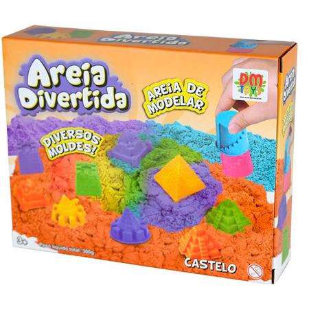 Imagem de Areia Brinquedo Infantil Modelar Divertida Castelo 300g - Dm Toys