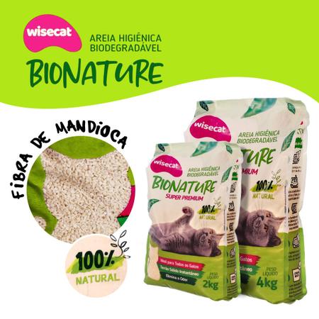 Imagem de Areia higiênica Granulado Sanitário Gato Natural WiseCat 6kg