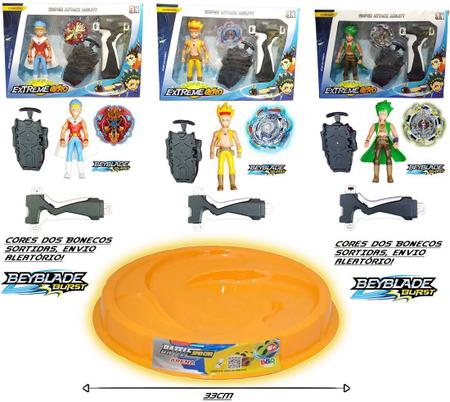 Beyblades Lançador e Grip Burst, lançador de corda de batalha com