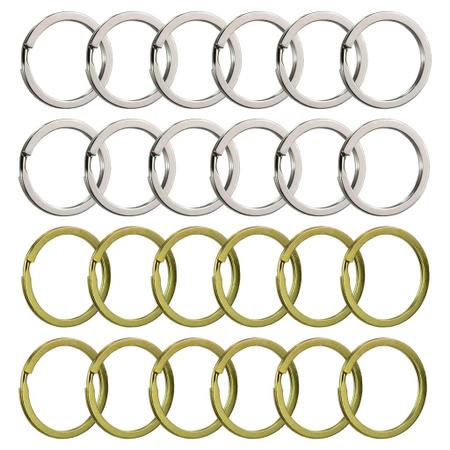 Argola de Chaveiro Sem Corrente 35mm 50 Peças Prata e 50 Peças Dourada - Russo Art Imagem de Argola de Chaveiro Sem Corrente 35mm 50 Peças Prata e 50 Peças Dourada