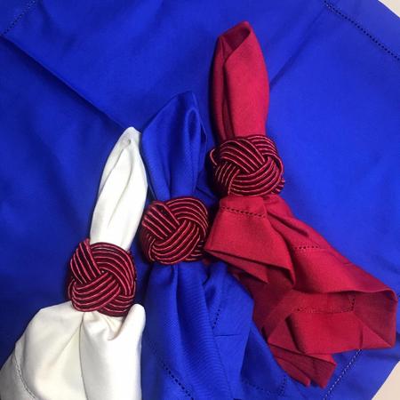 Imagem de Argola de guardanapo nó vermelho kit com 4 unidades - DLUCCA CASA E DECORAÇÃO