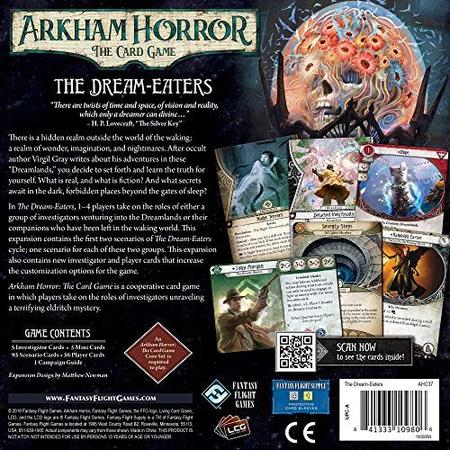 Arkham Horror The Card Game The Dream-Eaters Expansion do Jogo de Terror  Jogo misterioso de Jogos de Cartas Cooperativas Idade 14+ 1-2 Jogadores  Tempo médio de jogo de 1-2 horas Feito por