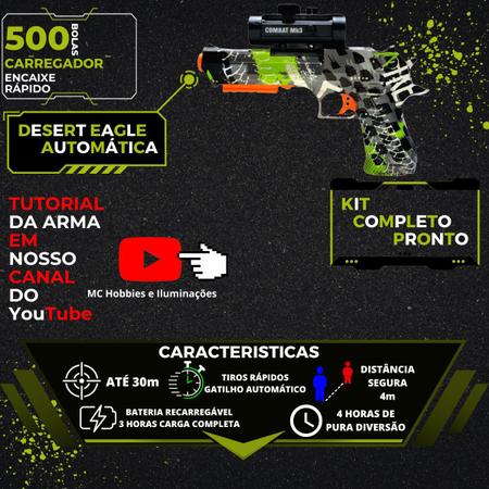 Arma Bolinha Gel Pistola Automatica Eletrica Orbeez Desert - toy