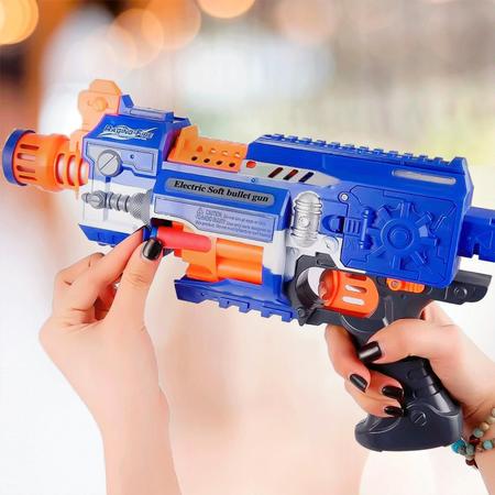 Arma De Brinquedo Lançador Nerf Automática Pilhas Com 20 Dardos