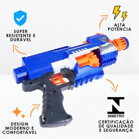 Brinquedo Arminha Nerf Metralhadora Dardos Pressão Com Luneta E Tambor