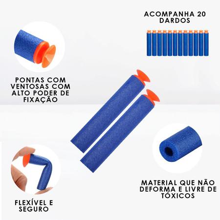 Arma De Brinquedo Nerf Metralhada Automática Lançadora Com 20 Dardos