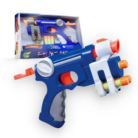 Imagem de Arma De Brinquedo Pistola Lança Dardos Longo Alcance 6 Dardo