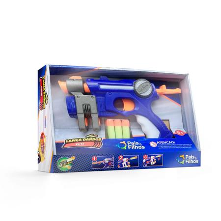 Imagem de Arma De Brinquedo Pistola Lança Dardos Longo Alcance 6 Dardo