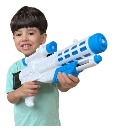 Arma Lança Água Super Grande Arminha Brinquedo Criança Cor Azul e Branco -  IMP - Lançadores de Água - Magazine Luiza