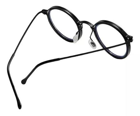 Imagem de Armação Grau Óculos Masculina Preta Retro Vintage Redonda