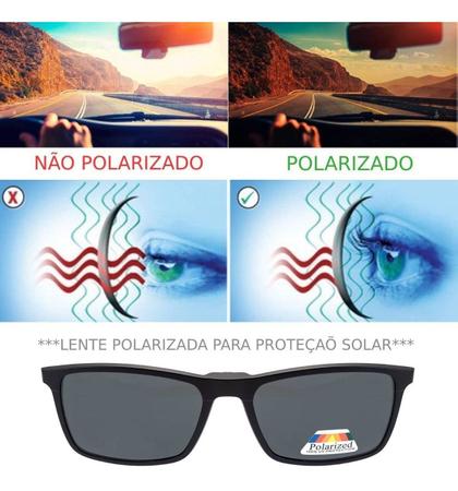 Armação Oculos Adicional Clip On 6 Em 1 Lente Polarizada Nf