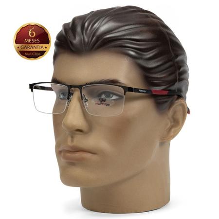 Imagem de Armação para Óculos de grau em Metal Retangular Masculino