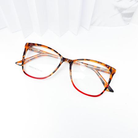 Imagem de Armação para óculos de grau quadrado estilo tartaruga detalhes laterais  CÓD: BR3065  moderno