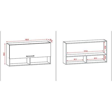 Imagem de Armário Aéreo Ametista 1 Porta Basculante 120 cm Freijó Supremo - Kits Paraná