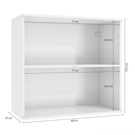 Imagem de Armário Aéreo Celeste Kappesberg 100% MDF 2 Portas Branco/Verde 80cm