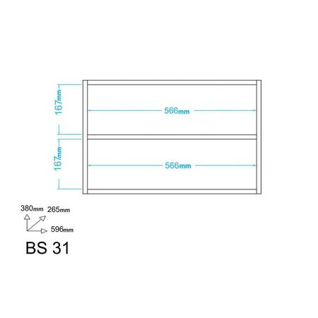 Imagem de Armário Aéreo Lavanderia BS31 c/ 2 Portas Branco - BRV