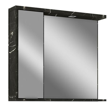 Imagem de Armário Aéreo Para Banheiro 80cm Com 01 Porta E Espelho Loft B06 Portoro - Lyam Decor
