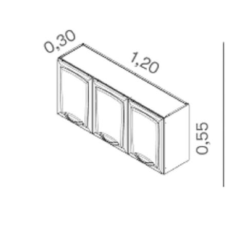 Imagem de Armário Aéreo Para Cozinha 148BJ00109 Premium 3 Portas Itatiaia