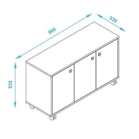 Imagem de Armário Aparador Buffet 3 Portas Bp Fosco Bho25 - Branco