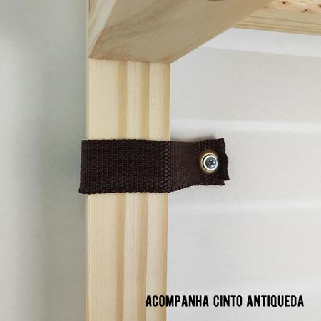 Imagem de Armário Arara Closet Com Prateleiras Cabideiro Maleiro em Madeira Maciça para Quarto e Loja