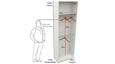 Imagem de Armário Arara Dupla M2 100% Mdf (closet Lojas Organizador)