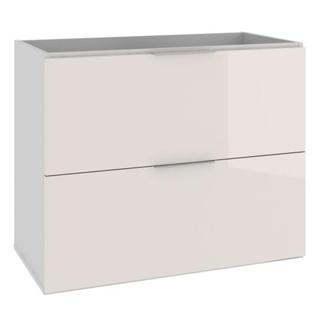 Imagem de Armário Balcão Gabinete Para Banheiro 80cm Com 03 Gavetas Pietra B06 Branco Brilho - Lyam Decor