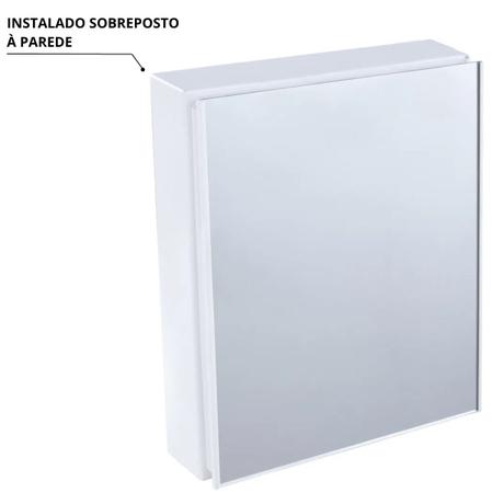 Imagem de Armário Banheiro Espelheira Sobrepor Branco  36,3x10,6x45,3cm  01 Porta  Astra