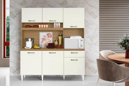 Armário Cozinha Compacta Siena 6 Portas 1 Gaveta Atacama Off White - Aramóveis Imagem de Armário Cozinha Compacta Siena 6 Portas 1 Gaveta Atacama Off White - Aramóveis