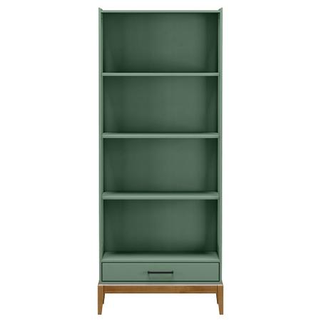 Imagem de Armário Cristaleira Decorativa Armie Madeira/Vidro 02 Portas G74 Verde/Freijó - Gran Belo