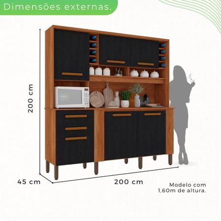 Imagem de Armário de Cozinha 6 Portas 2 Gavetas Catar