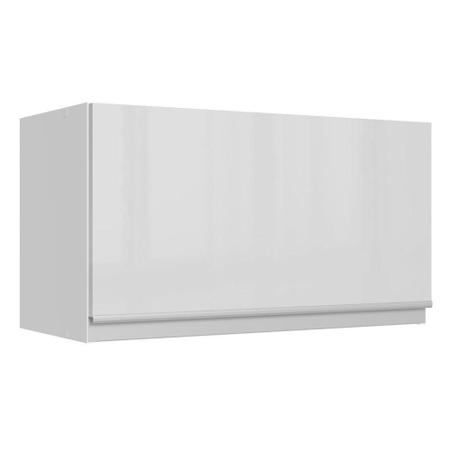 Imagem de Armário de Cozinha Aéreo 100% MDF 60 cm 1 Porta Basculante Branco Brilho Smart Madesa