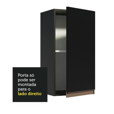 Imagem de Armário de Cozinha Aéreo 35 cm 1 Porta Preto Reims Madesa