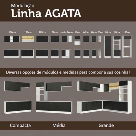 Imagem de Armário de Cozinha Aéreo 80 cm 2 Portas Branco/Preto Agata Madesa