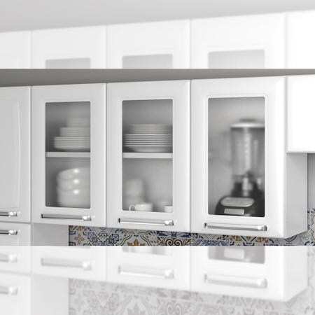 Imagem de Armario de Cozinha Aereo Itatiaia Luce 3 Portas 3 Vidros Branco IPV3-105