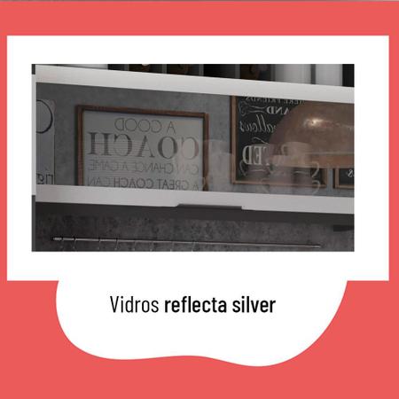 Imagem de Armário de Cozinha Com Nicho Thela Hibisco 120 cm Grafite/Branco