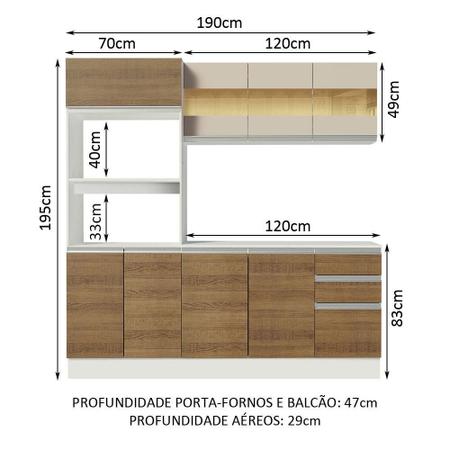 Imagem de Armário de Cozinha Compacta 100% MDF 190 cm Smart Madesa 01