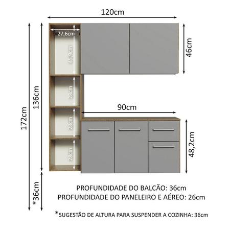 Imagem de Armário de Cozinha Compacta 120cm Easy Madesa
